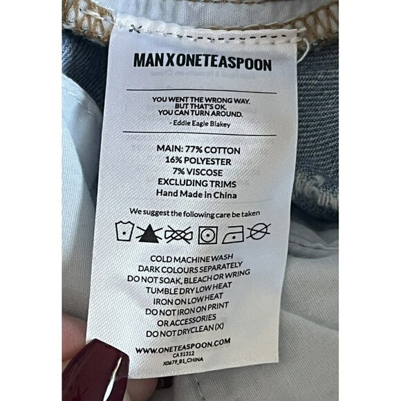 Man X One Teaspoon Mr. Brown Distressed Brando Jeans Sz 32L  32 Long  NWT - Picture 8 of 10